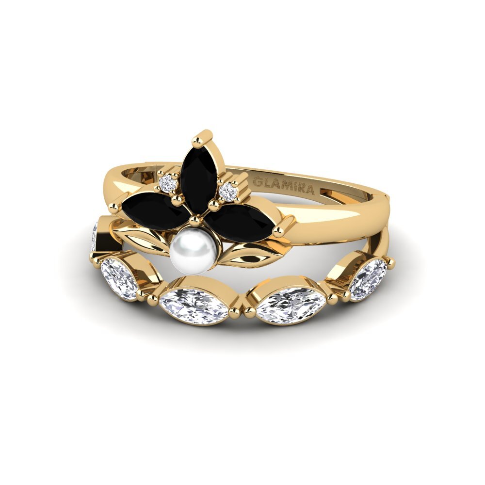 Marquesa Zafiro negro Anillo Modelado