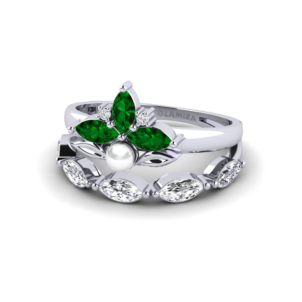 950 Palladium Green Zirconia Ring Modelado