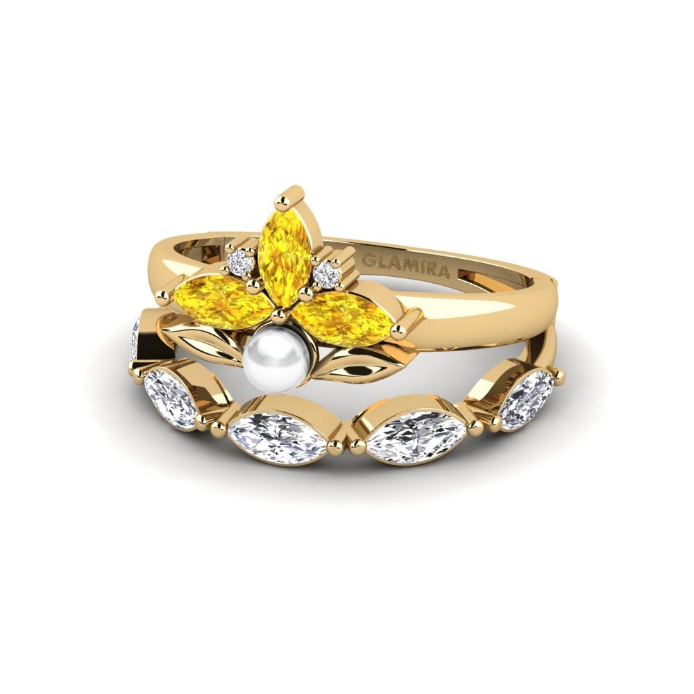 Zafiro amarillo Anillo Modelado