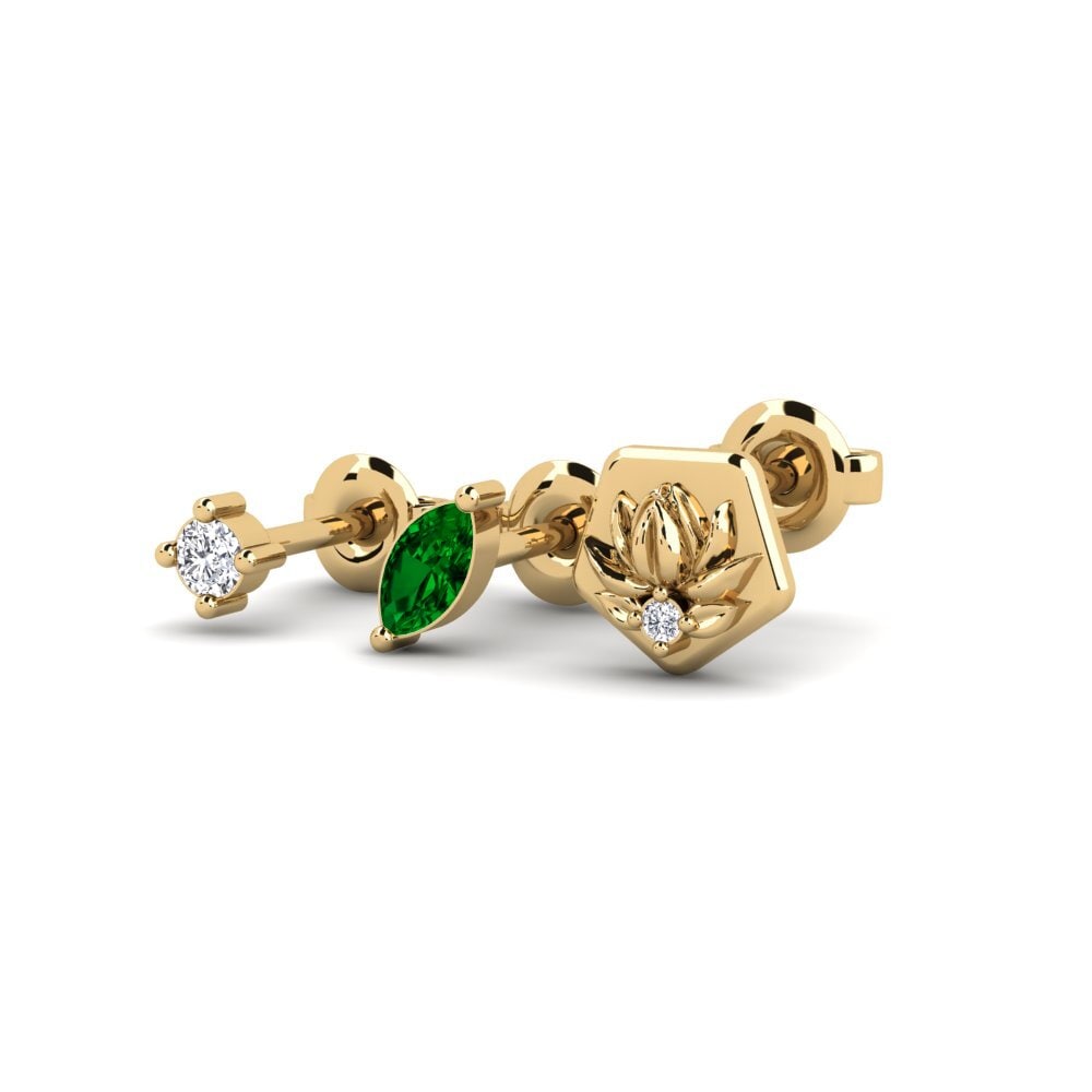 Zircônia Verde Brincos Feminino Oansenlig - SET