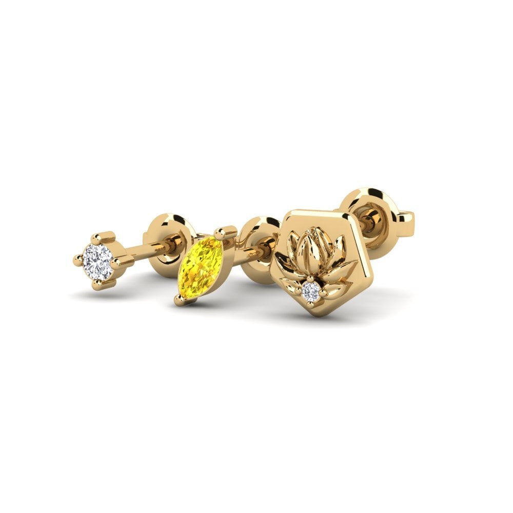 Đá Sapphire Vàng Bông tai nữ Oansenlig - SET