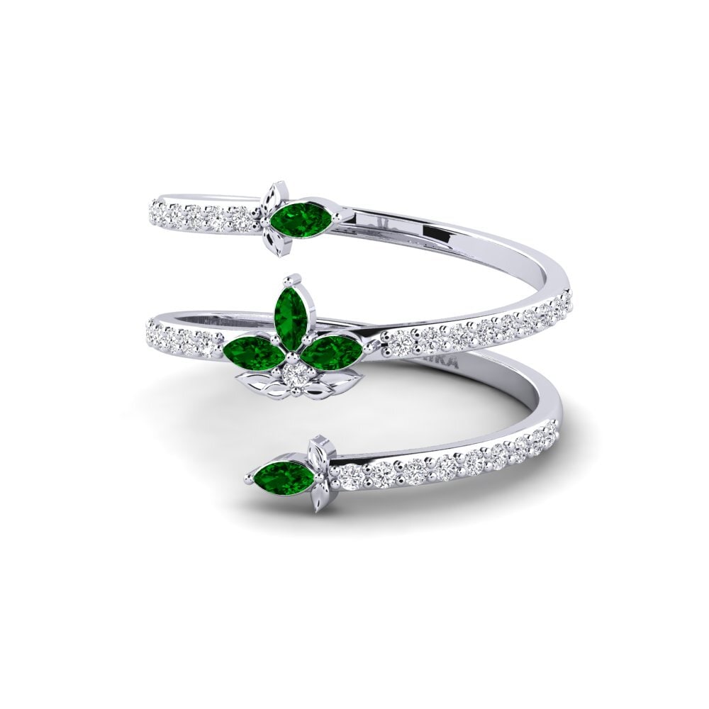 950 Palladium Green Zirconia Ring Omtanke