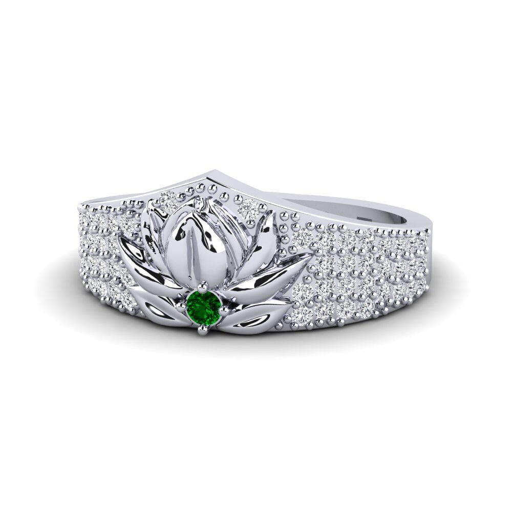 950 Palladium Green Zirconia Ring Profundidade