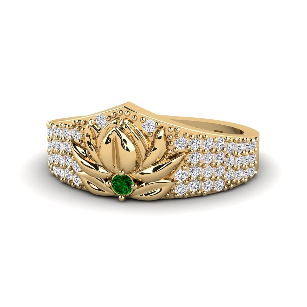 Circonita Verde Anillo Profundidade