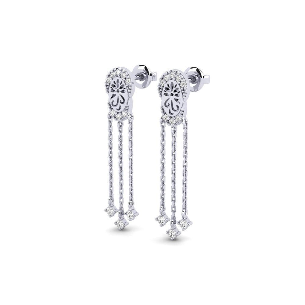 Oro Bianco 375 Moissanite Orecchino da donna Riang