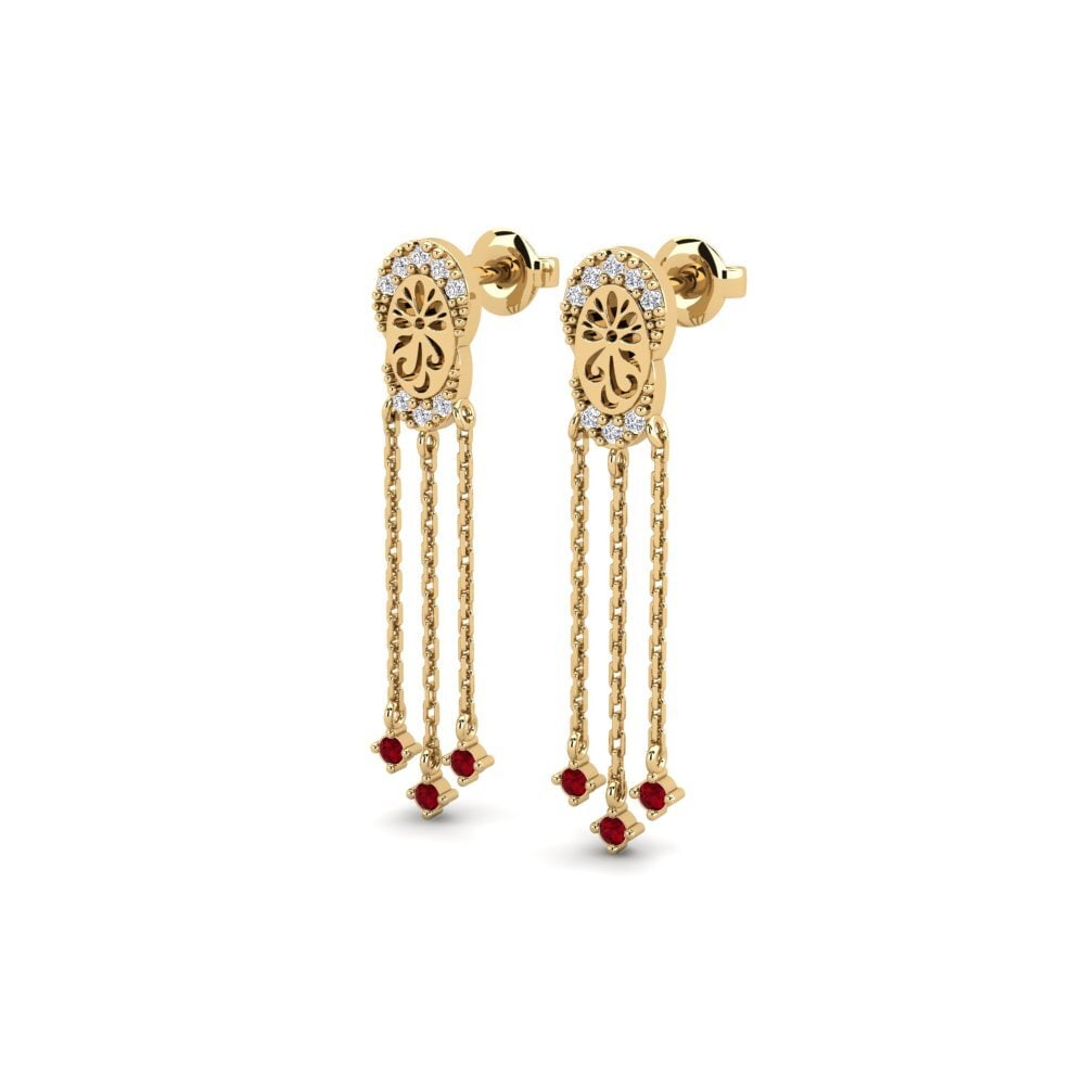 Red Zirconia Women's Earring Riang