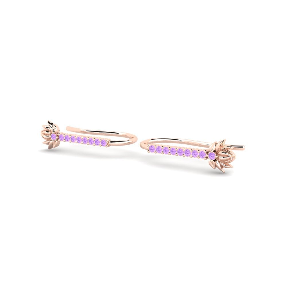 18k Oro Rosa Amatista Pendiente de mujer Skum