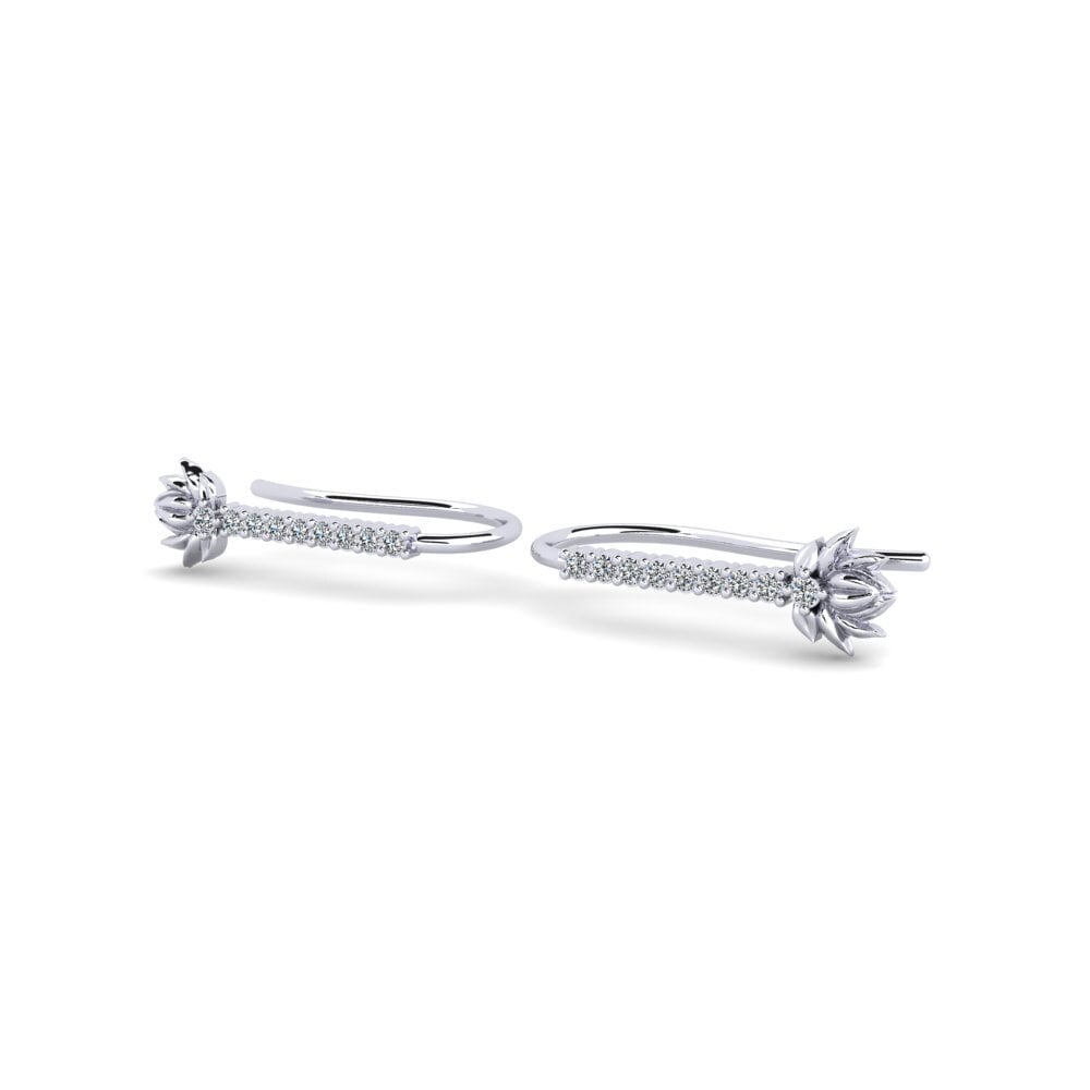 Oro Bianco 375 Zircone Orecchino da donna Skum