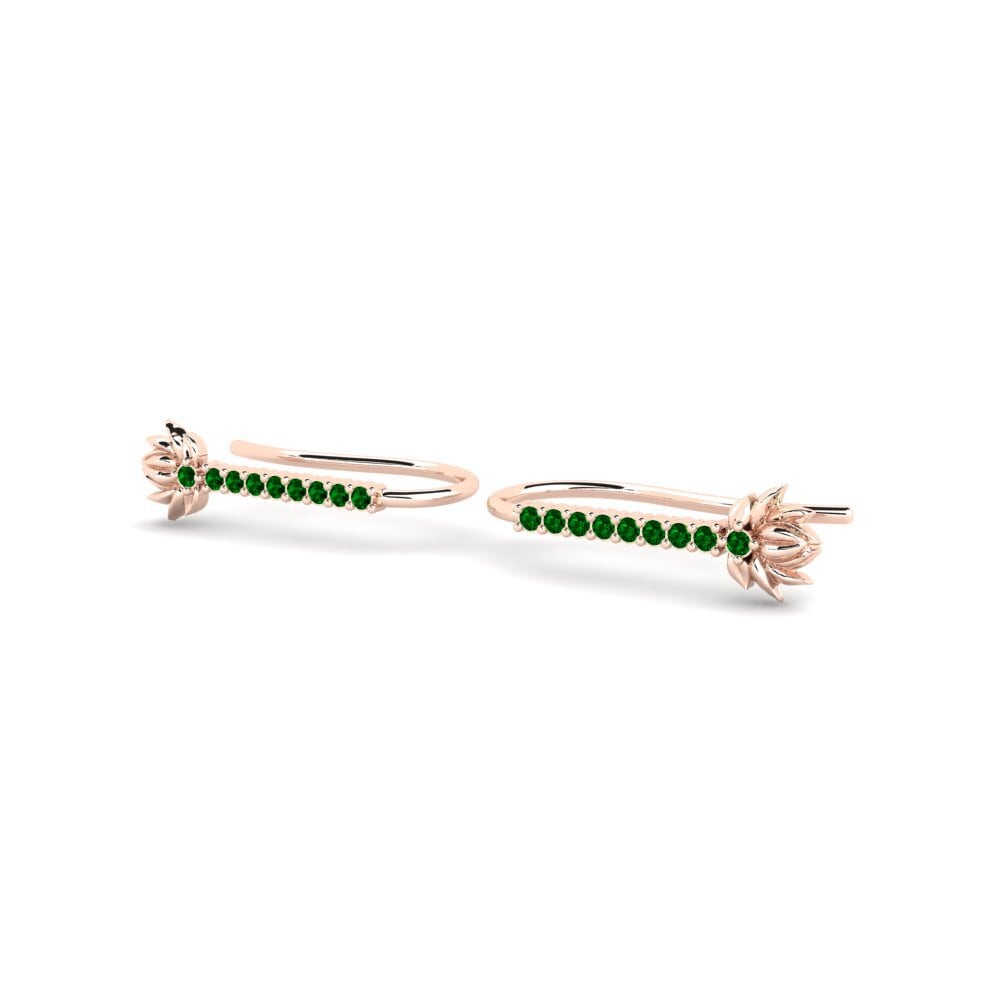 18k Oro Rosa Circonita Verde Pendiente de mujer Skum