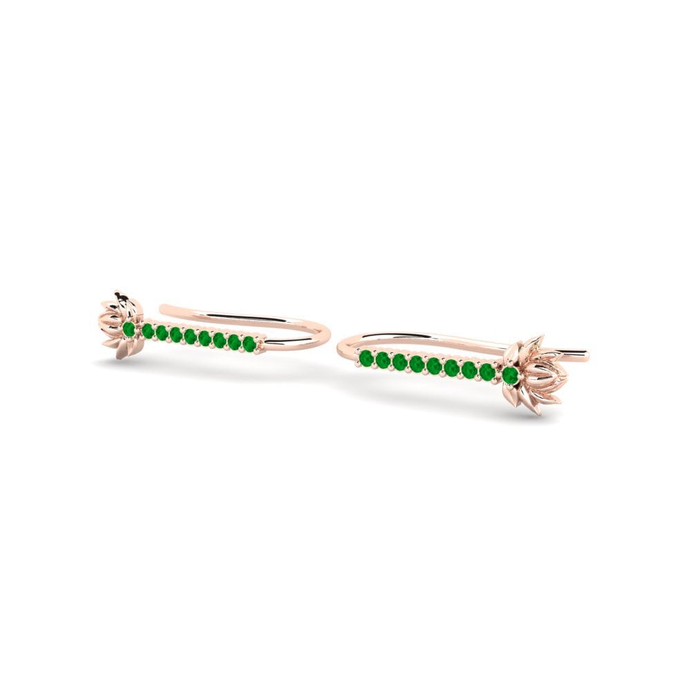 18k Oro Rosa Esmeralda Pendiente de mujer Skum