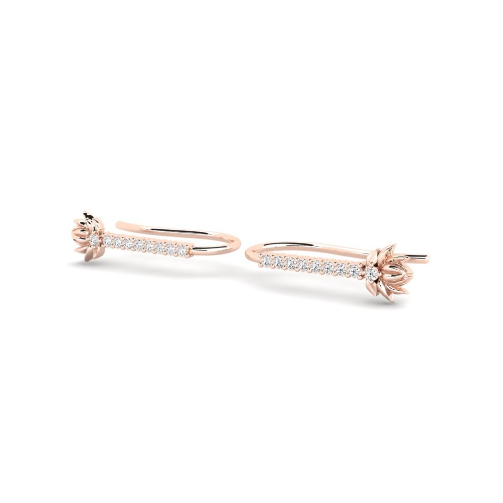 14ct Rose Gold Moissanite Women's Earring Skum