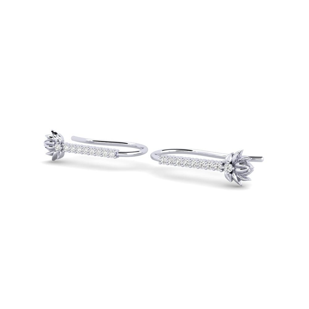 Oro Bianco 375 Moissanite Orecchino da donna Skum
