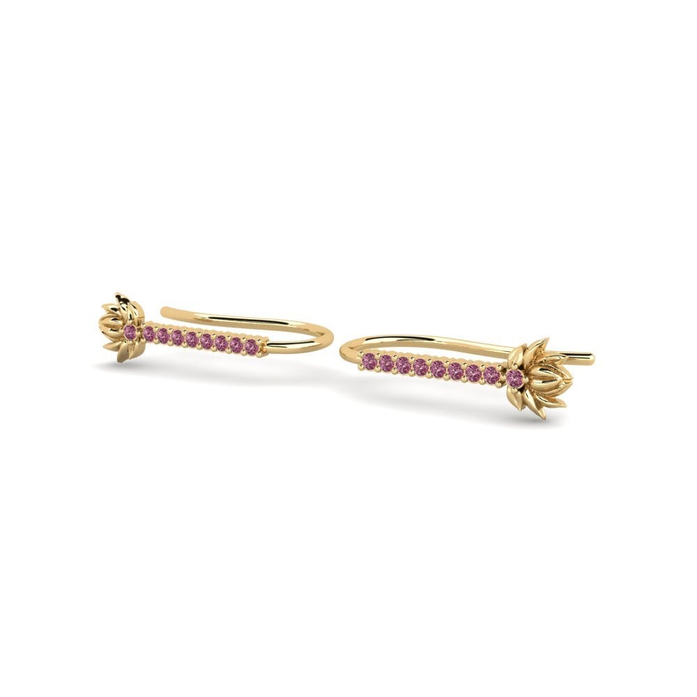 14k Oro Amarillo Granate Rhodolite Pendiente de mujer Skum