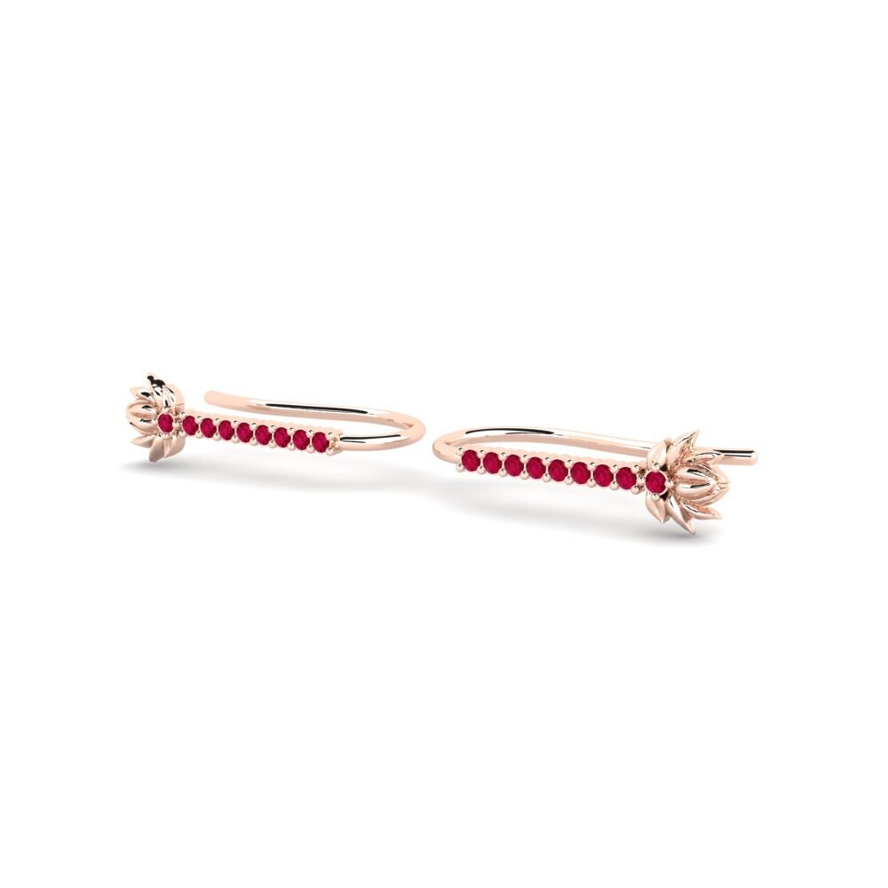 18k Oro Rosa Rubí Pendiente de mujer Skum