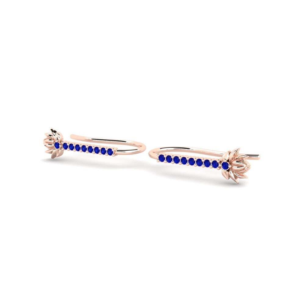 14ct Rose Gold Sapphire Women's Earring Skum