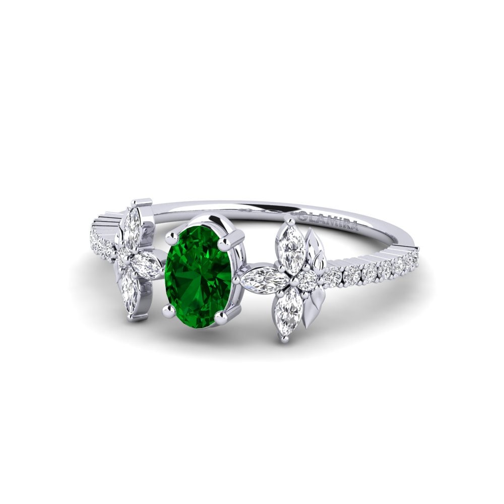 950 Palladium Green Zirconia Ring Sosiego
