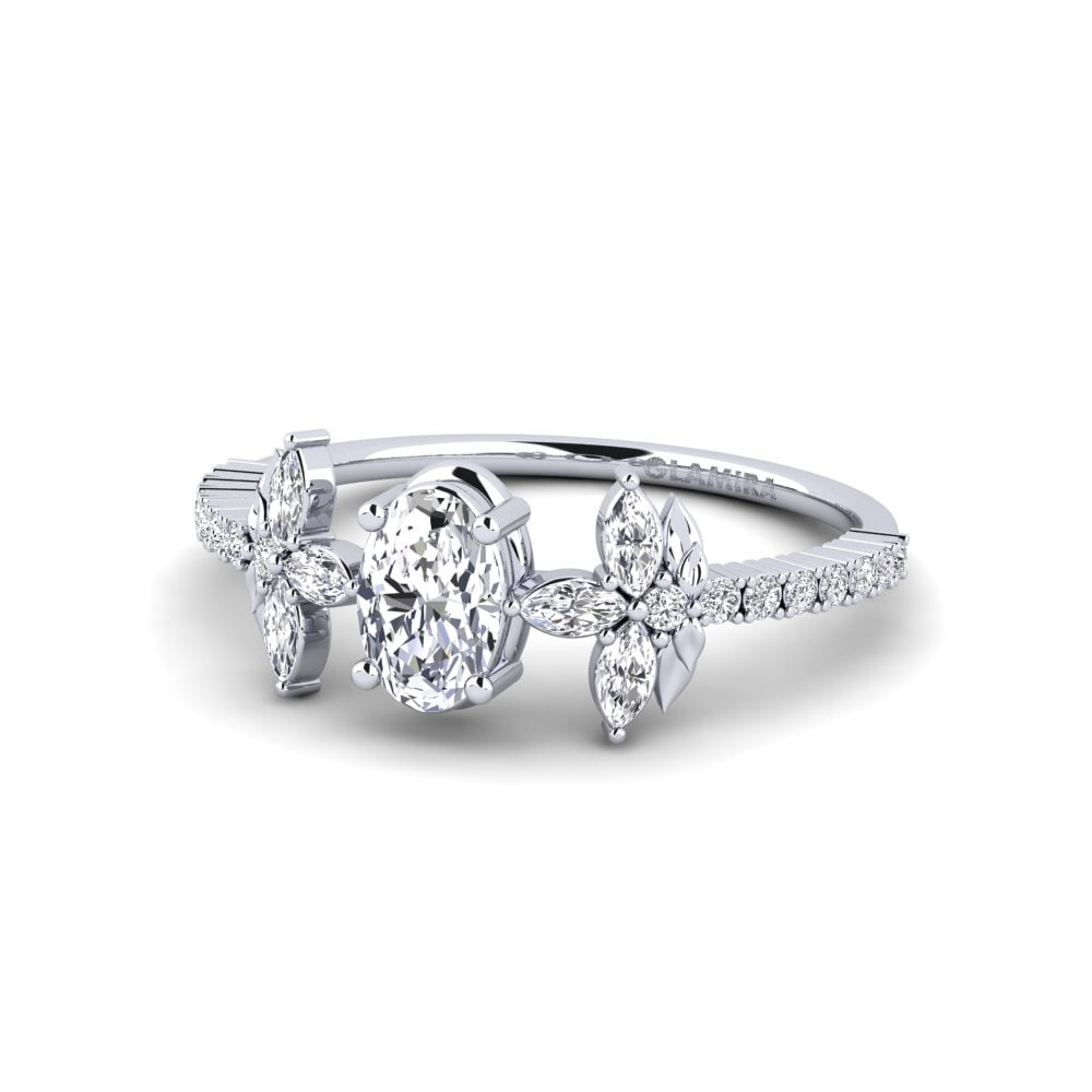 14k Oro Blanco Anillo Sosiego
