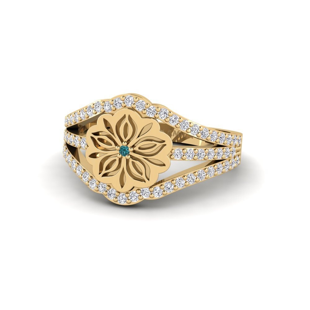 Diamante Azul Anillo Tlapaktli
