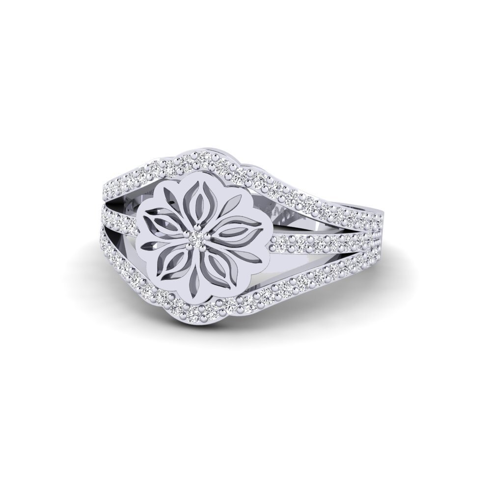 Platino 950 Redondo Diamante cultivado en laboratorio Anillo Tlapaktli