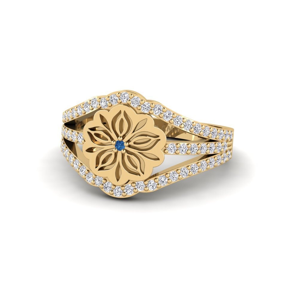 Dark Blue Zirconia Ring Tlapaktli