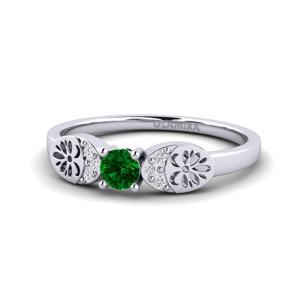 950 Palladium Green Zirconia Ring Vrolik