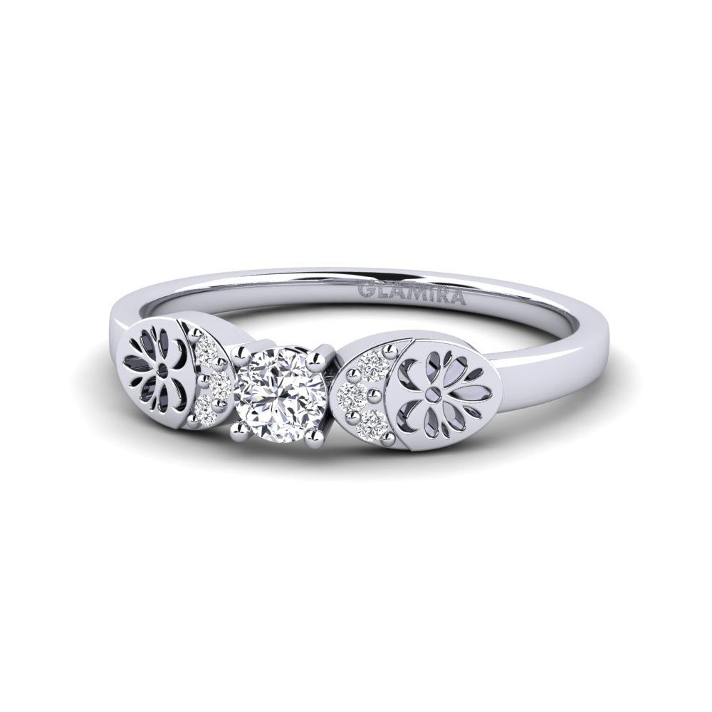 Platino 950 Redondo Diamante cultivado en laboratorio Anillo Vrolik