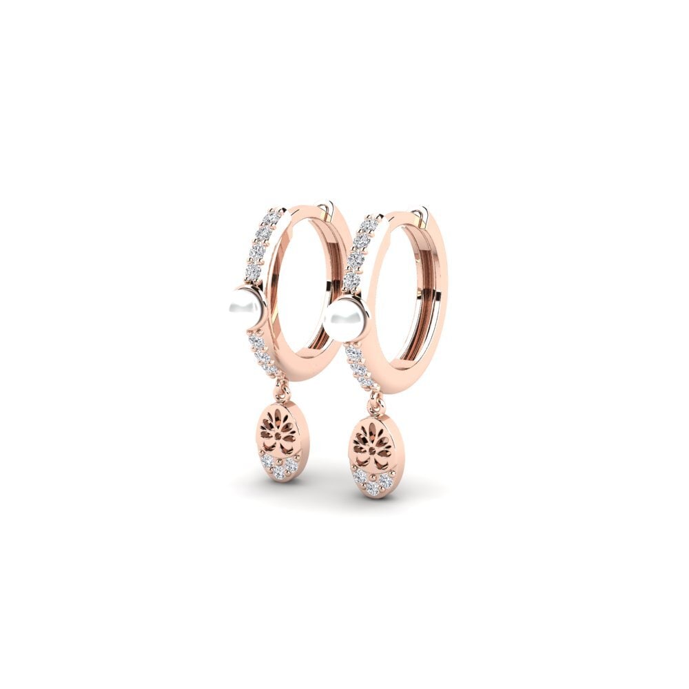 14ct Rose Gold Round Lab Grown Diamond Women's Earring Yvoty