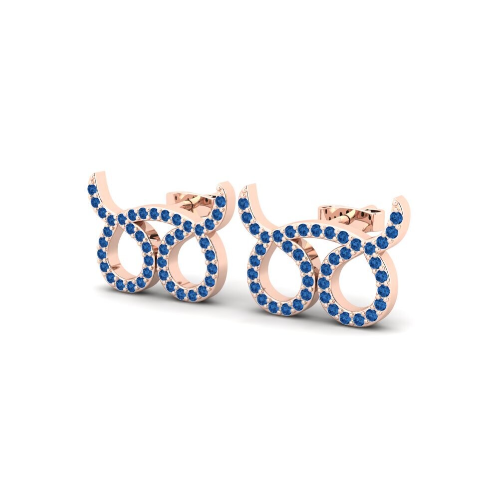 Donker Blauwe Zirkoon Dames Oorbellen Belnido