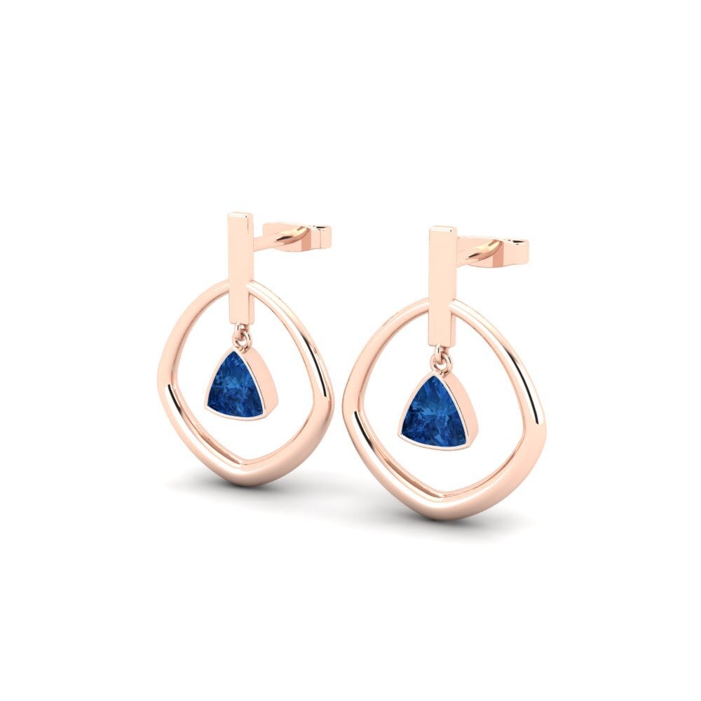 Trillion Dark Blue Zirconia Women's Earring Bet