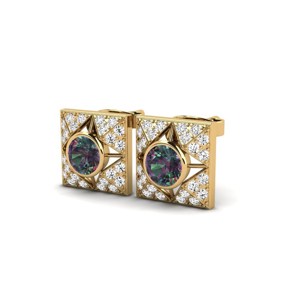 14ct Yellow Gold Mystic Topaz Women's Earring Dodrio