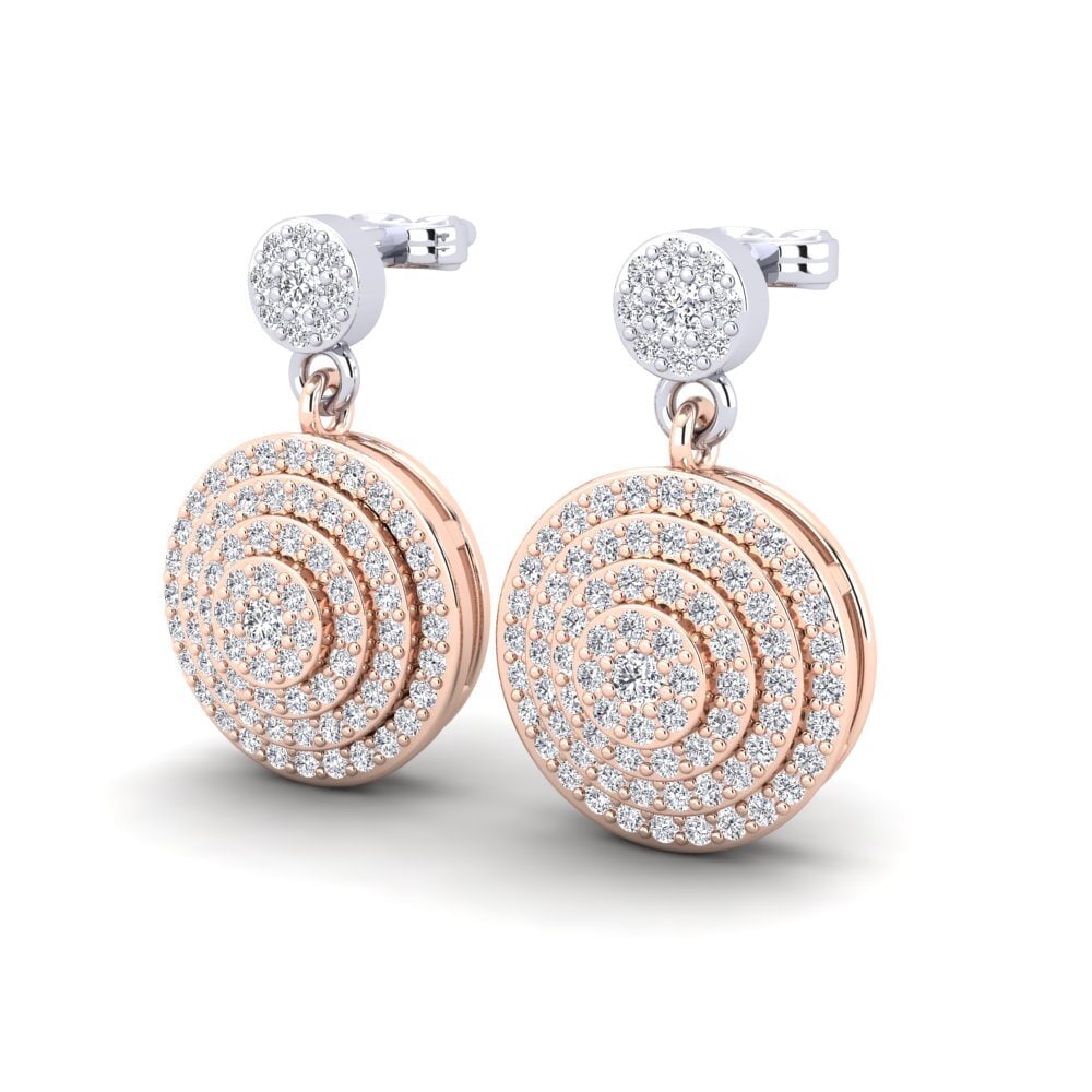 Vermelho & Branco-14K Brincos Feminino Hadubert