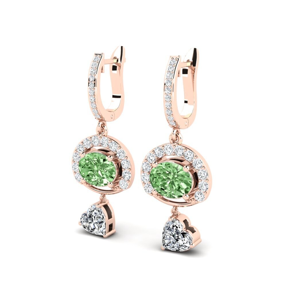 Oval Green Diamond Women's Earring Hildebrand