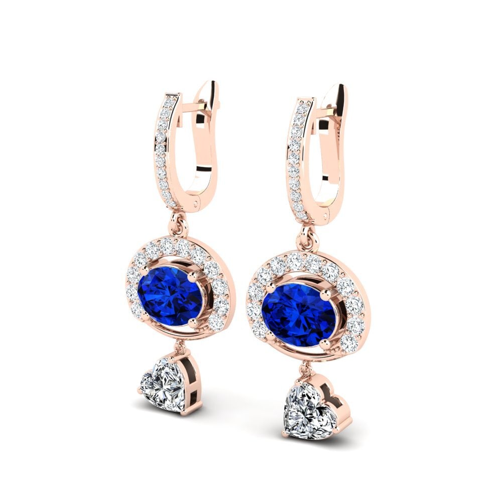 Oval Sapphire (Lab Created) Women's Earring Hildebrand