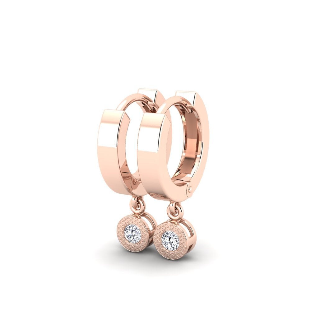 18ct Rose Gold Women's Earring Hollyhock