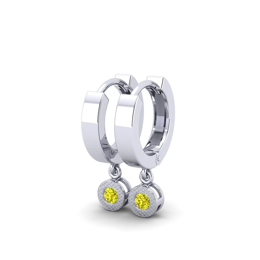 Diamante Amarillo Pendiente de mujer Hollyhock