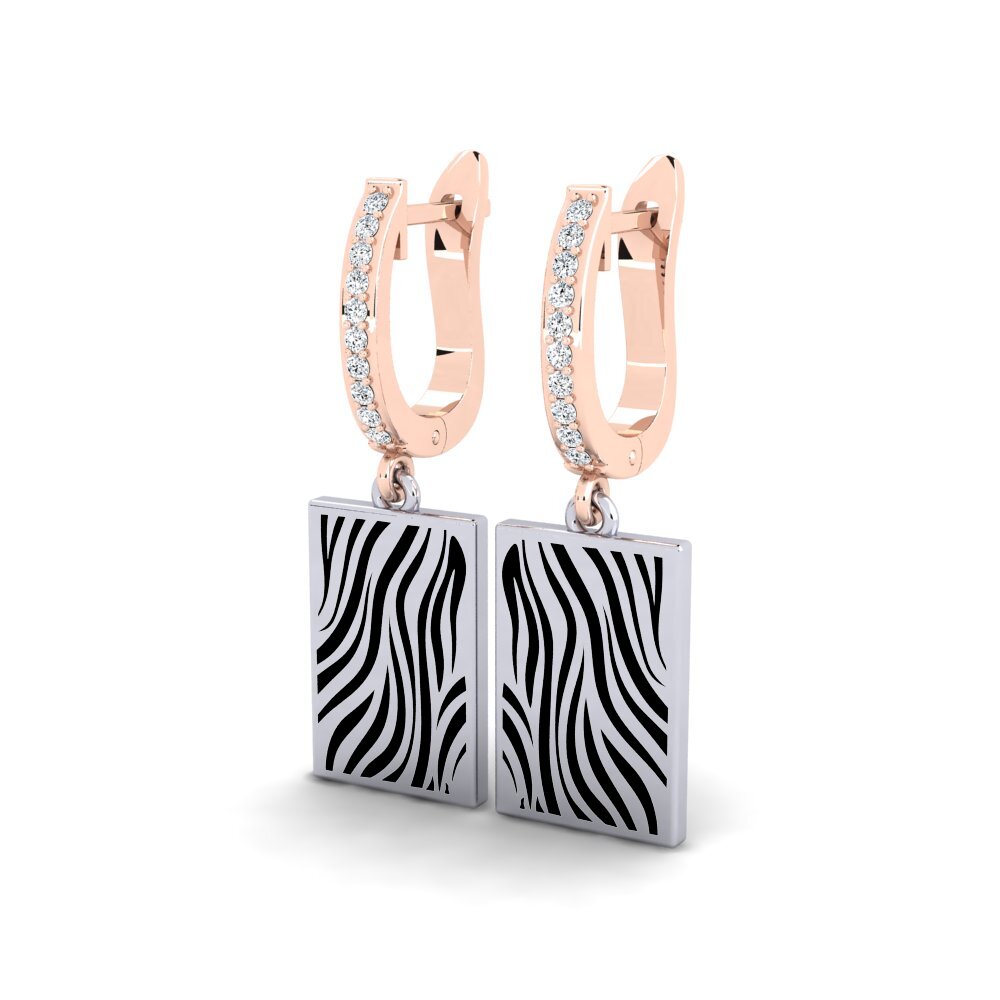 9k Oro Rosa & Blanco Pendiente de mujer Leib