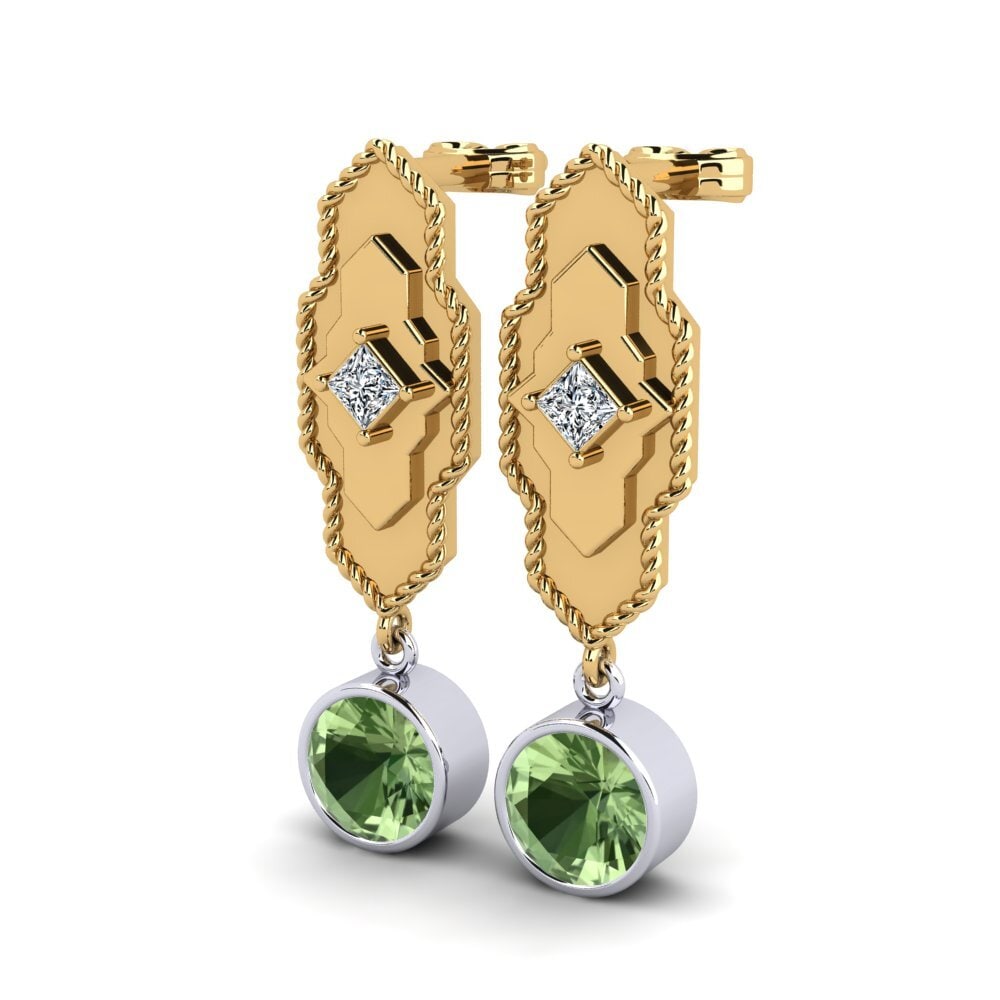Green Sapphire Women's Earring Plise