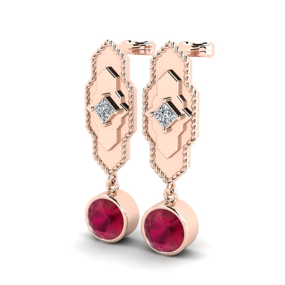 18ct Rose Gold Women's Earring Plise