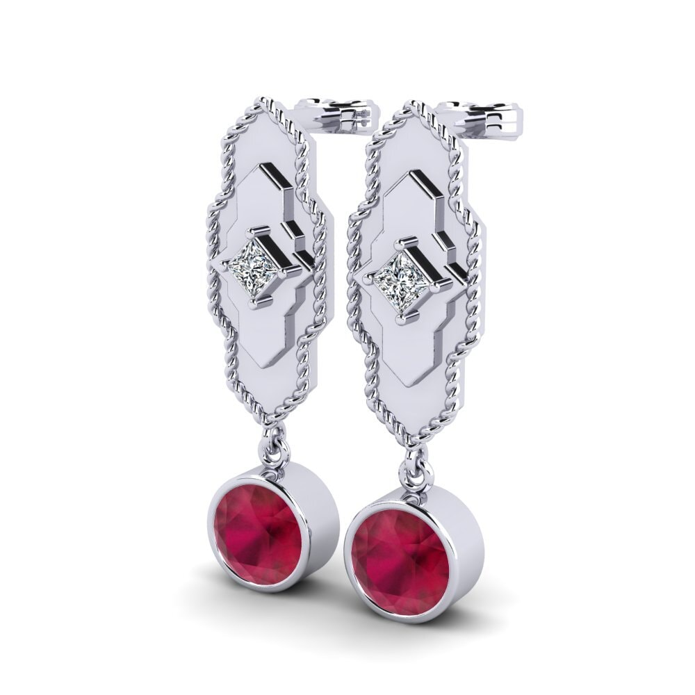 White Silver Women's Earring Plise
