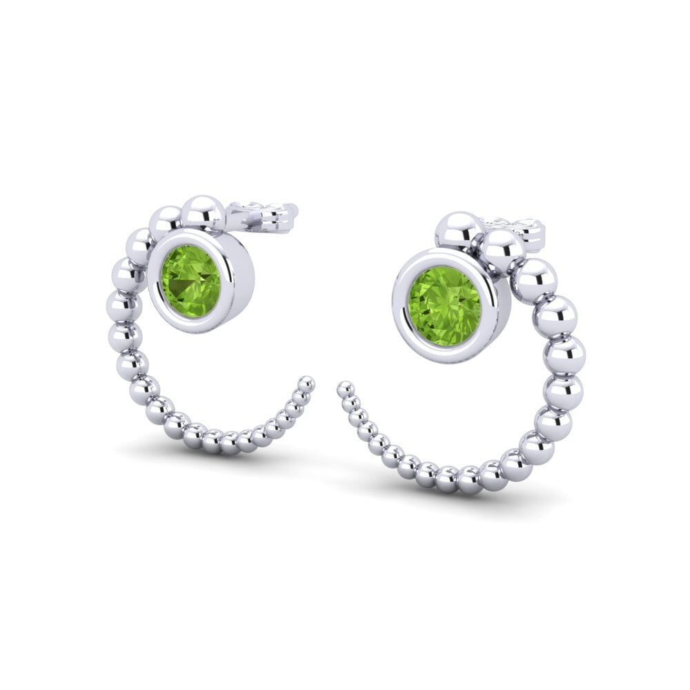 9k Oro Blanco Peridoto Pendiente de mujer Quade