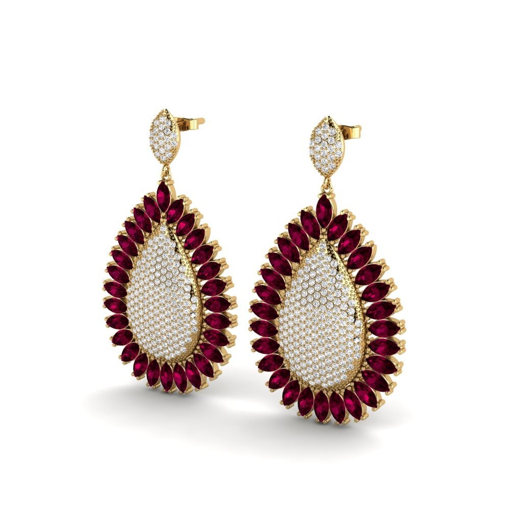 Đá Rhodolite Bông tai nữ Raisin