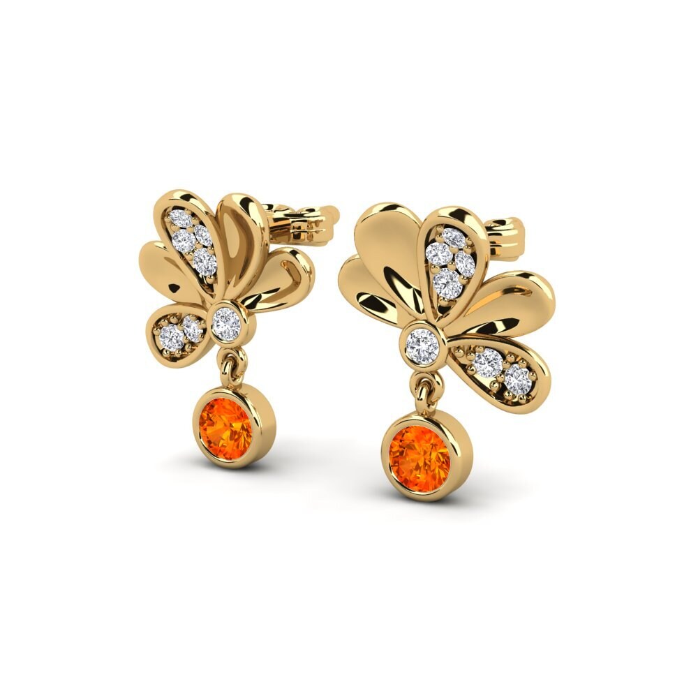 Orangefarbener Saphir Damen ohrring Annag