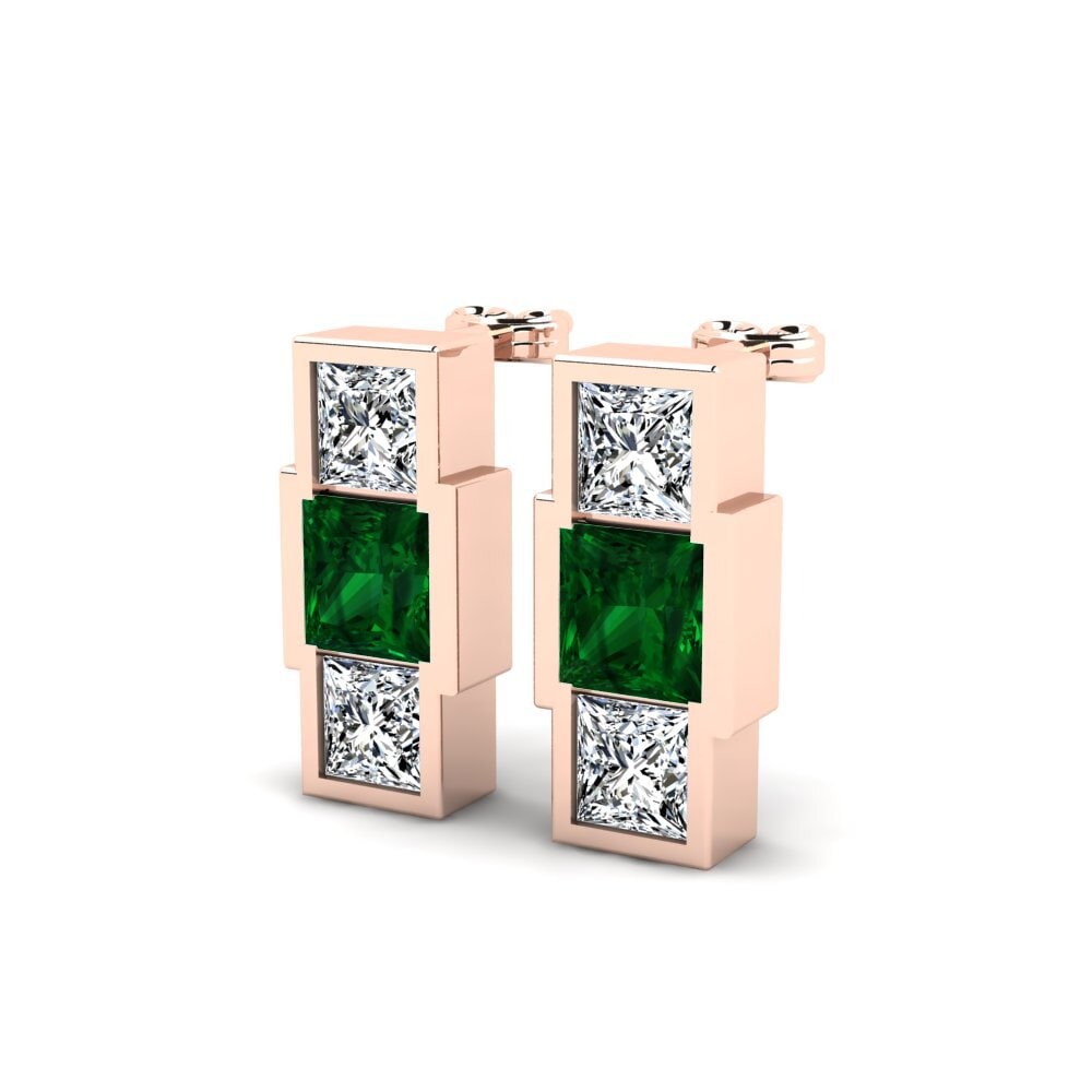 14ct Rose Gold Tsavorite Women's Earring Antalaha
