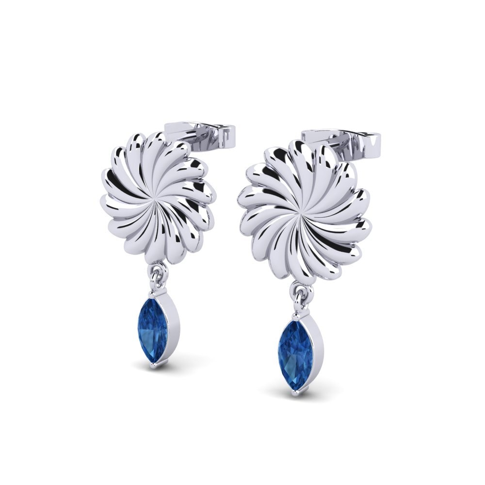 Marquesa Circonita Azul Oscuro Pendiente de mujer Celly