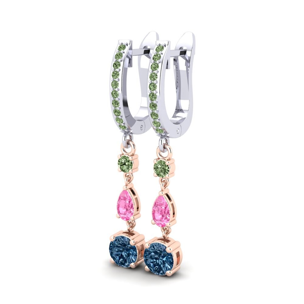 18ct Rose & White Gold Women's Earring Cheops