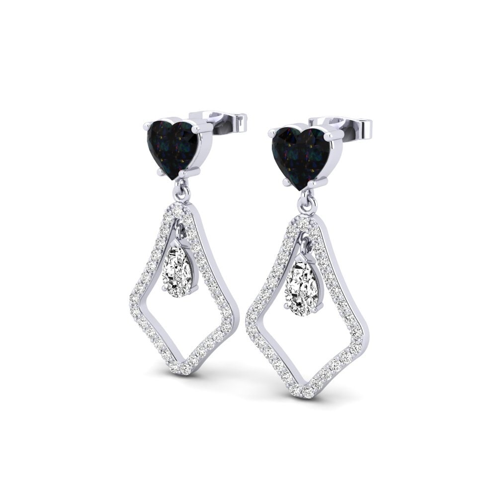 Corazón Opalo Negro Pendiente de mujer Fredric