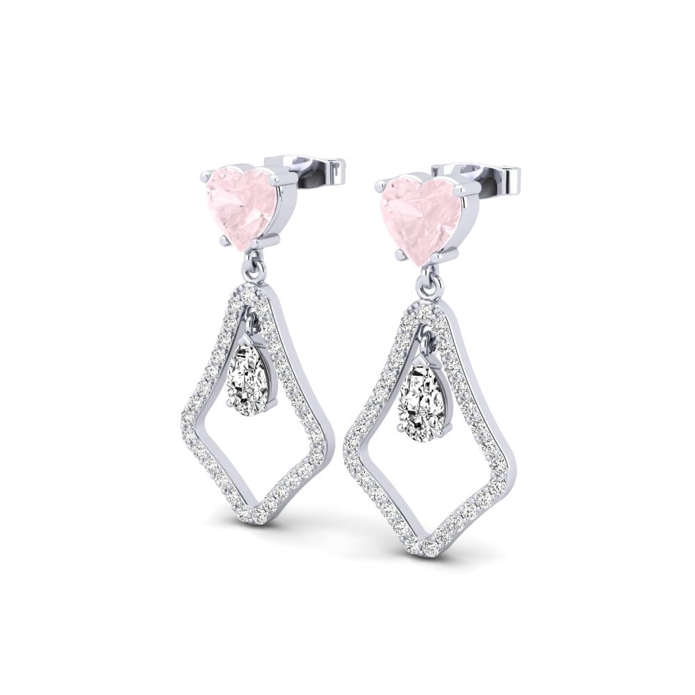 Heart Rose Quartz Women's Earring Fredric