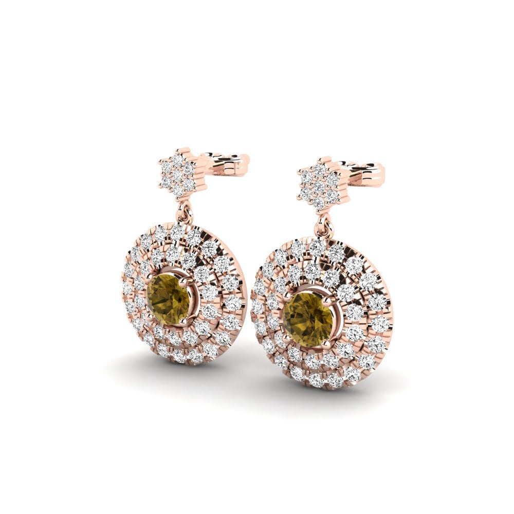 Đá Zircon Nâu Bông tai nữ Kalle