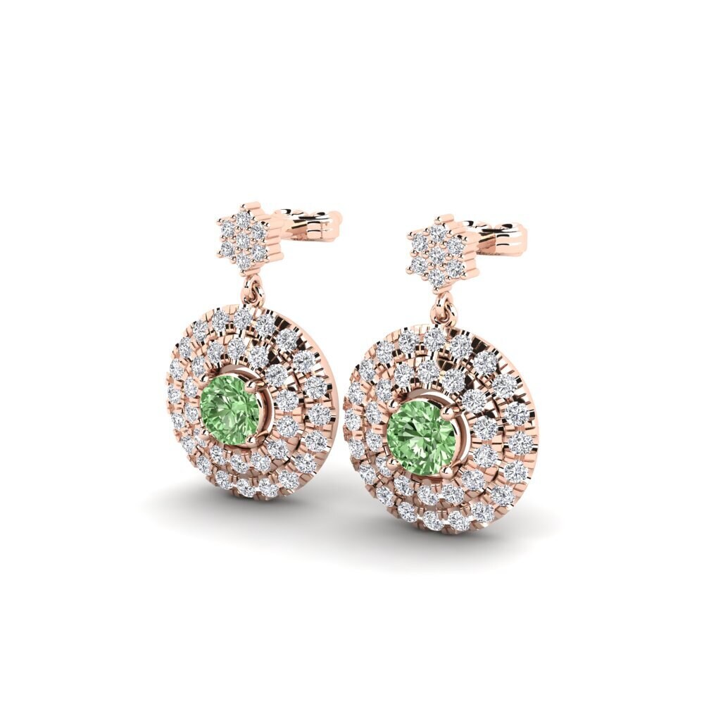 Diamante Verde Brincos Feminino Kalle