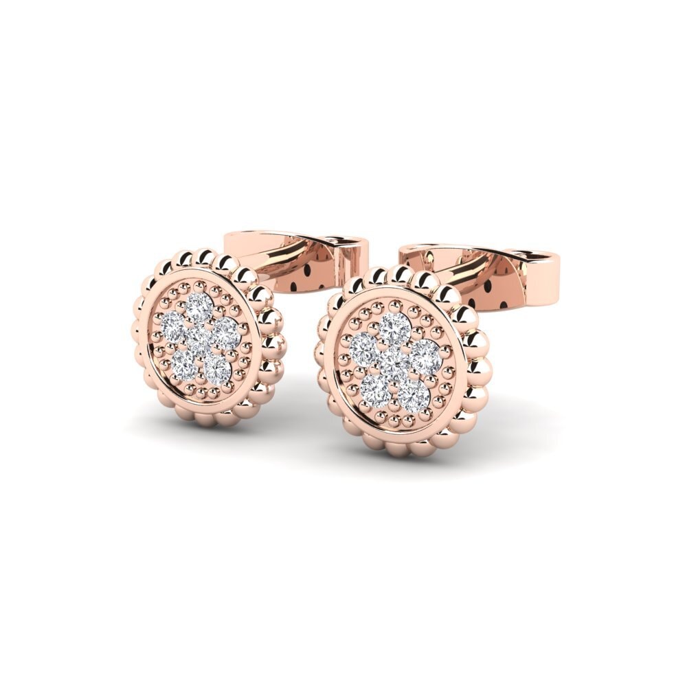 9k Oro Rosa Diamante Pendiente de mujer Karyas